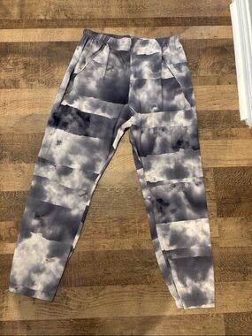 Zero + Maria Cornejo Grey Cloud-Print Trousers